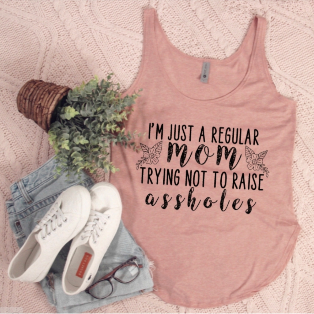 Boutique Dusty Pink Mom Life Tank Top